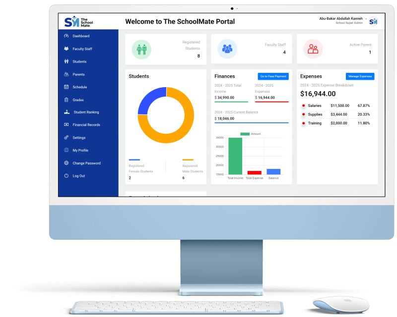 SchoolMate Dashboard Preview